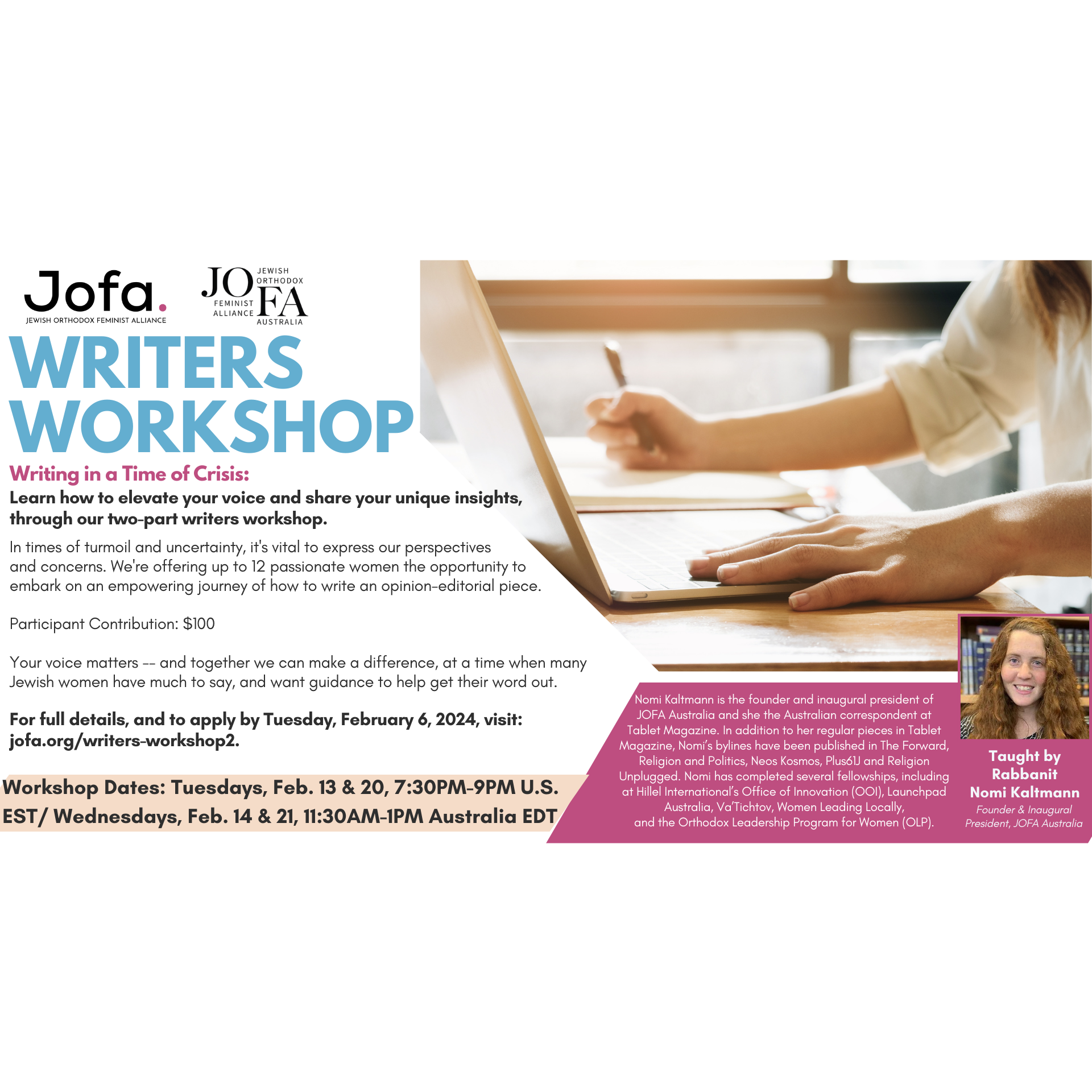 Jofa North America and JOFA Australia Writers WorkshopFebruary